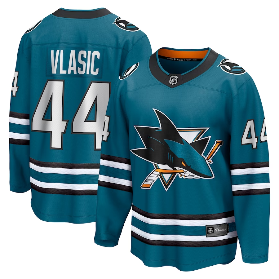 Men's San Jose Sharks Marc-Edouard Vlasic #44 Teal Home Breakaway Jersey
